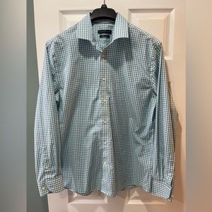 Tommy Hilfiger Men’s Large Slim Fit Button Up Long Sleeve Shirt Blue White